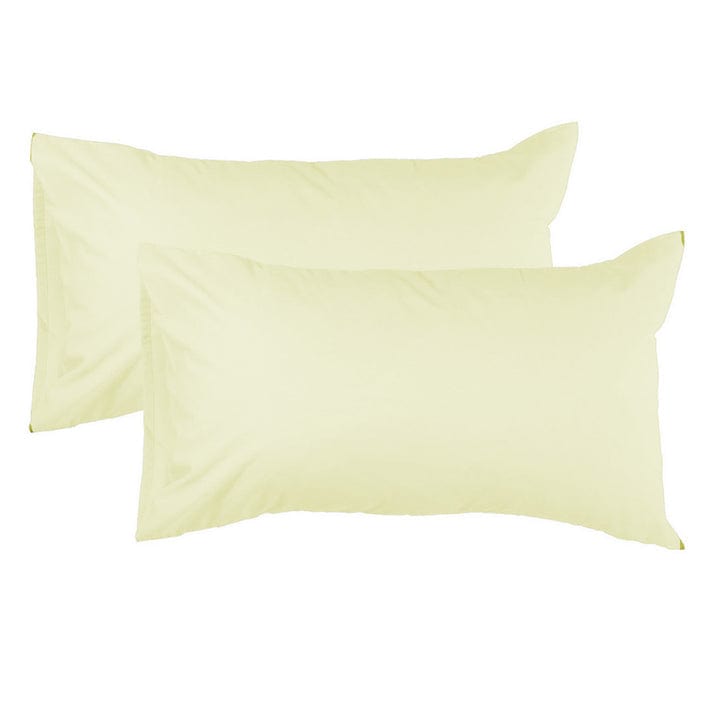 SIMON BAKER pillowcase 2x Standard 45x70cm Simon Baker 200 Thread Count Percale Plain Pillow Cases Pair Cream (7825578295385)