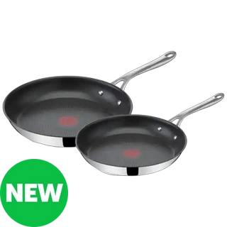 Tefal Jamie Oliver Fry Pan Stainless Steel Set 24cm & 28cm E304S244