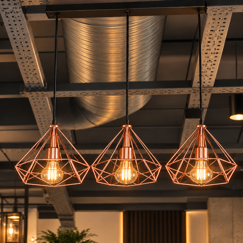 Rose Gold Pendant Light 6033/3.