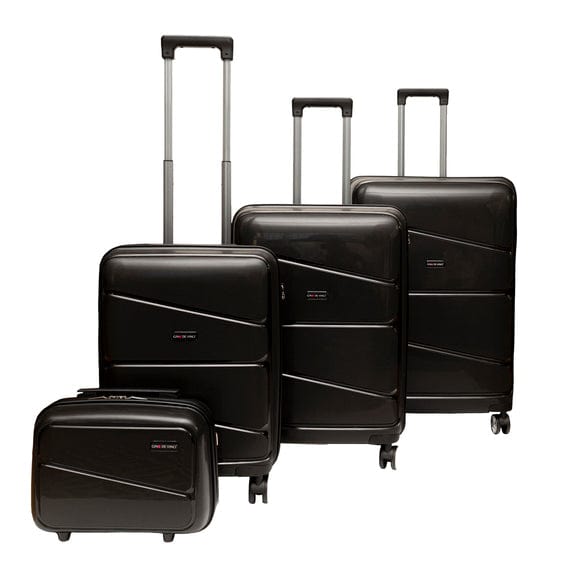 Gino De Vinci Luggage 70 CM Gino De Vinci Swirl Large Roller Case Black (7160873615449)