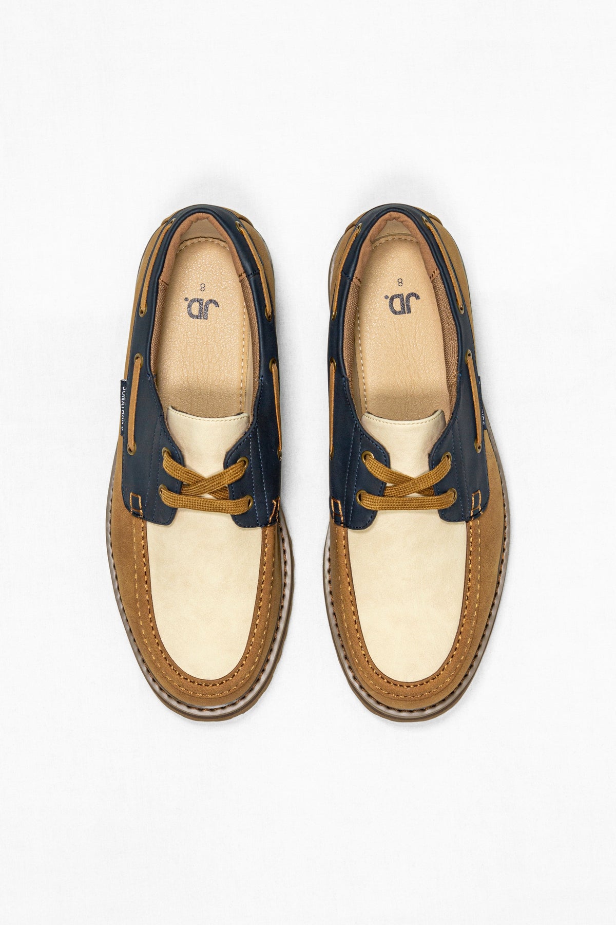 Jonathan D Shoes Jonathan D Boat Shoes Nubuck Brown/navy (7002461339737)