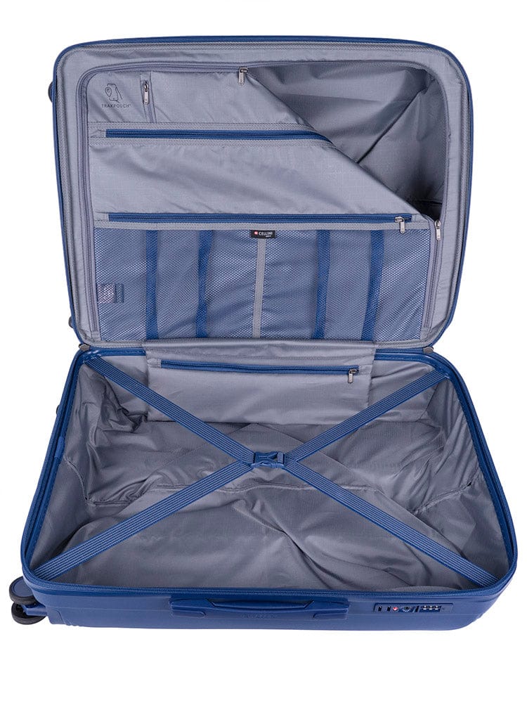 CELLINI Luggage & Bags Cellini Qwest Medium 4 Wheel Trolley Case Navy (7497358901337)