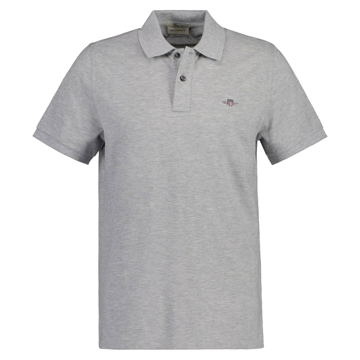 GANT Golf T Shirt Gant Regular Shield Short Sleeve Pique Grey