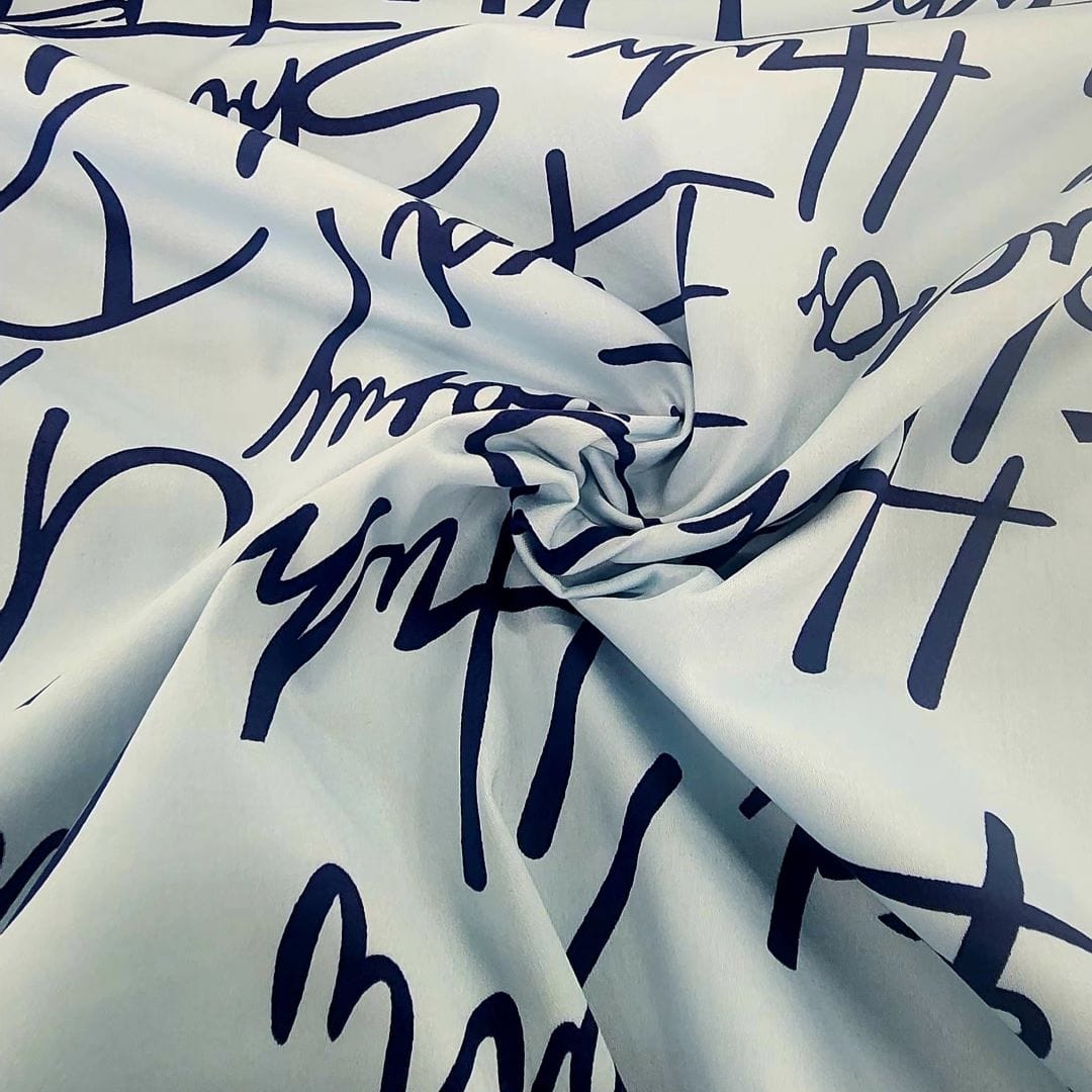 CHINO Dress Fabrics Printed Cotton Chino Fabric 150cm Sky Blue (7514477330521)