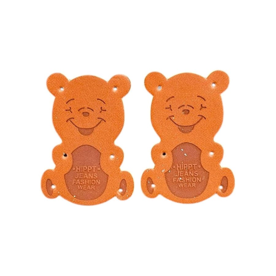 SEWING ACCESSORIES Habby Teddy Bear 2pc Leather Tag