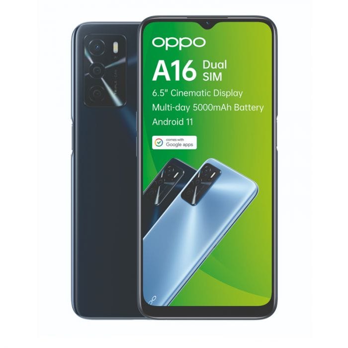 Oppo Smart Phones Oppo A16 32GB Dual Sim Crystal Black (7073118060633)