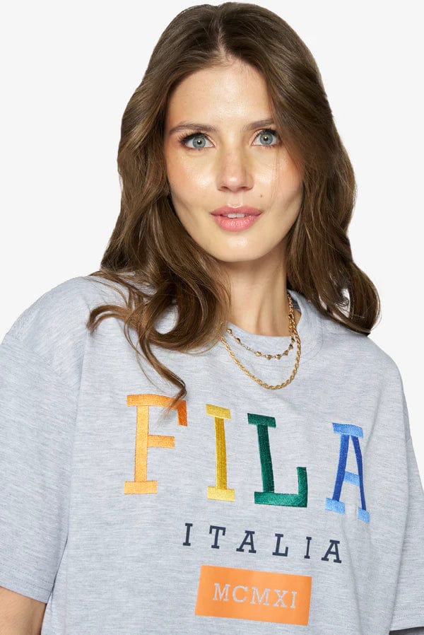Fila T Shirt Fila Women's Isabel Oversized Embrodery Tee Grey