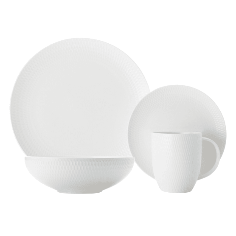 Maxwell & Williams Dinner Set Maxwell & Williams White Basics Diamonds Dinner Set Of 16 (6845372858457)