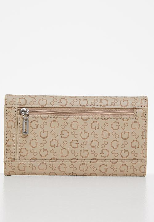 Guess PURSE Guess Tempe SLG Slim Clutch Taupe (7035273314393)