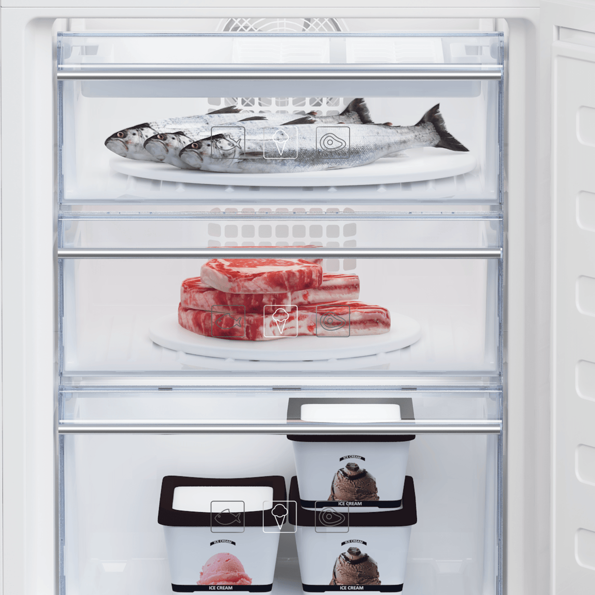 Beko Beko 275L White Combo integrated Fridge  Freezer BCNA275E3S (7048910798937)