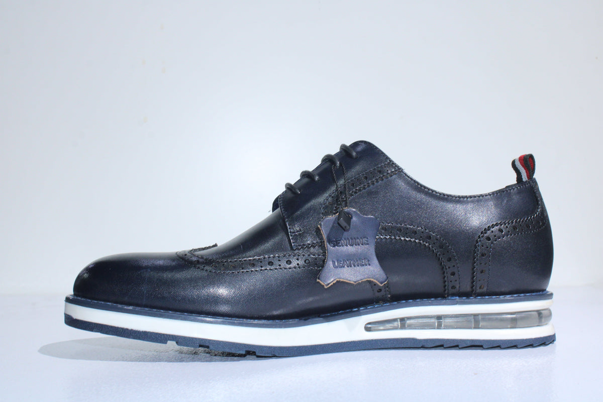 MHC World Polo Leather Brogue Casual  Lace Up Navy (7492141613145)