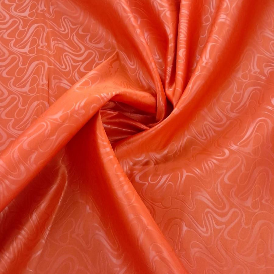 SATIN Dress Fabrics Orange Embossed Duchess Satin Fabric 150 cm (7764509098073)