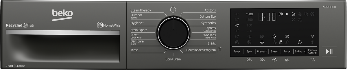 Beko 9kg Metallic Front Loader Washing Machine BAW204