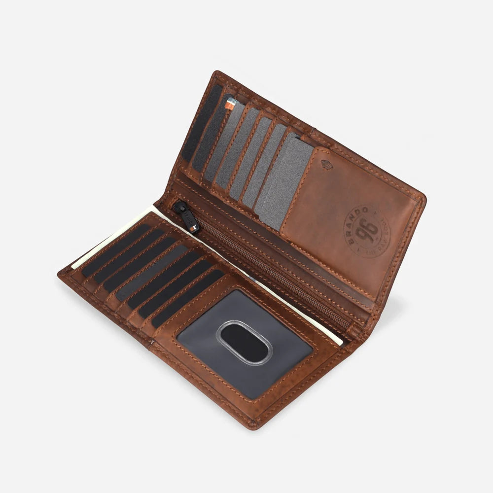 Brando James Upright Travel Wallet-Brown 7176JAMBRN.