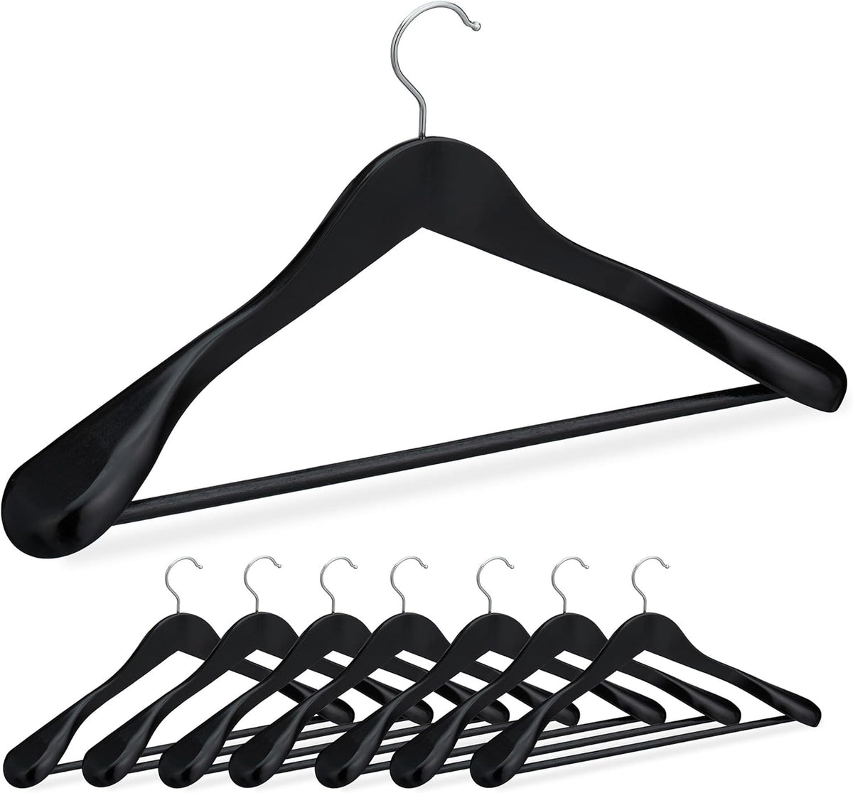 Danny Home Wooden Clothing Hanger 44.5cm 1 Piece Black WH015B.