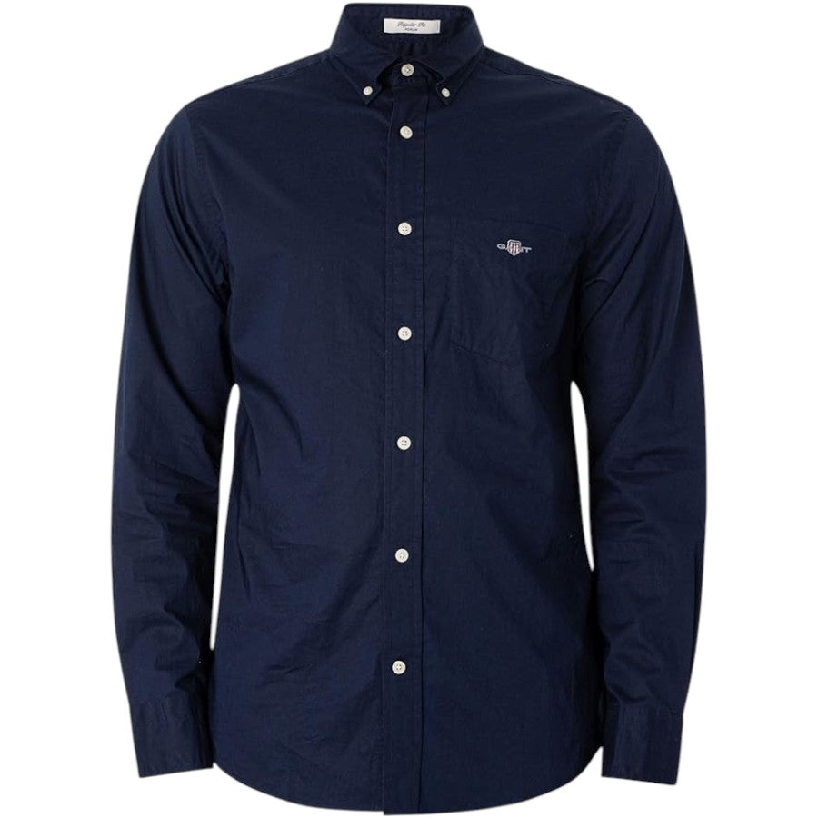Gant Mens Shirt Reg Poplin In Navy/Marine 344405