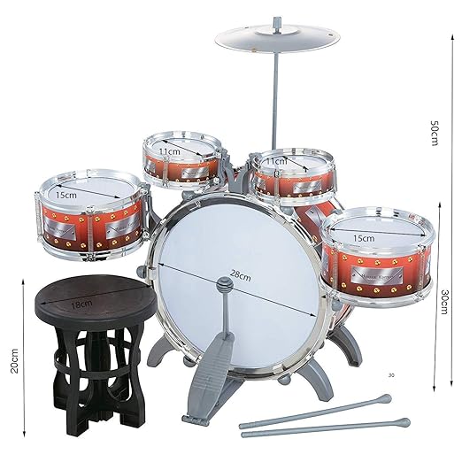 Kids Drum Set Toy Kit Musical Educational 1664T