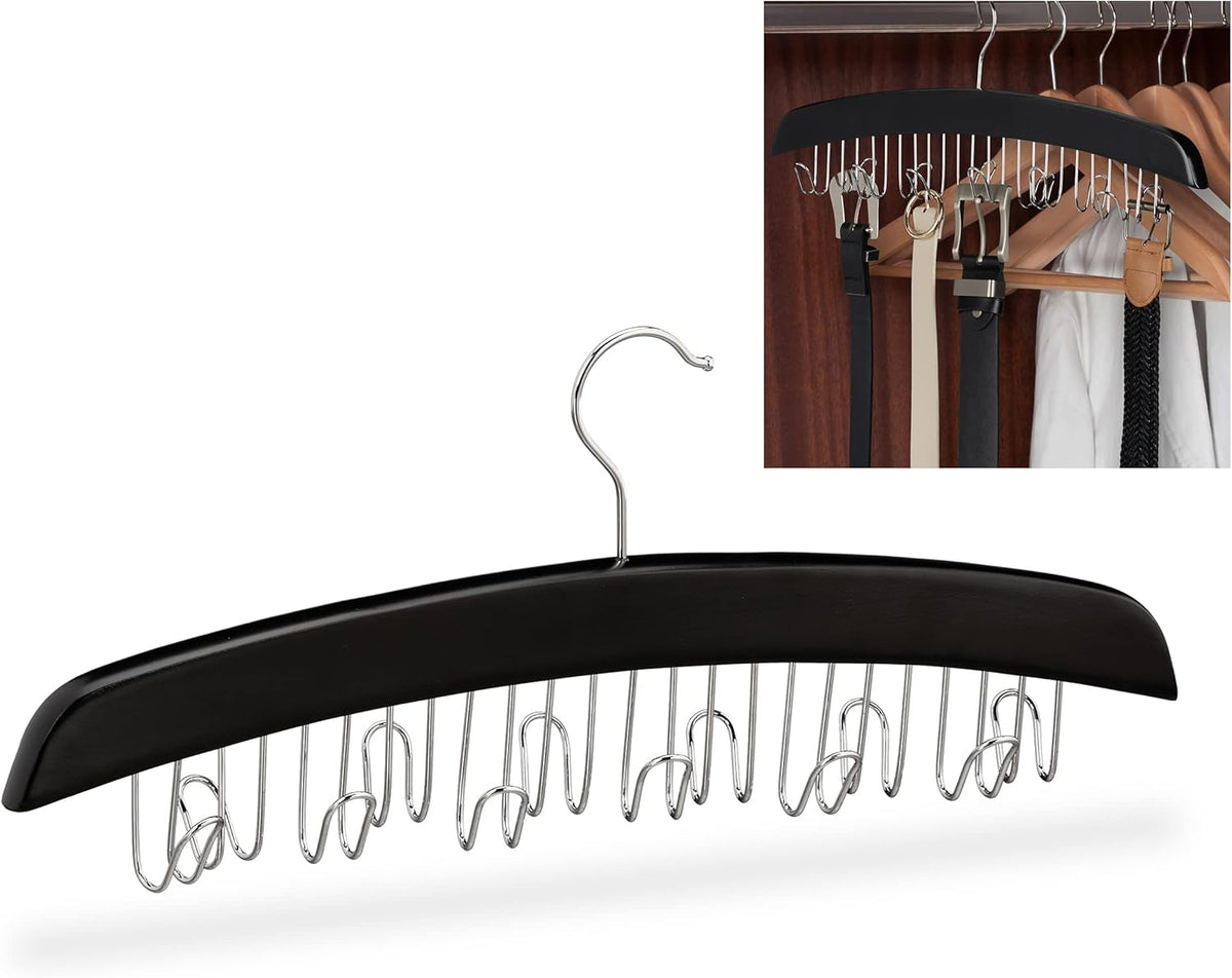 Danny Home Hook Wood Belt Hanger Black 40cm WH016B.
