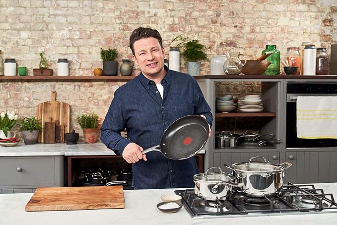 Tefal Jamie Oliver Fry Pan Stainless Steel Set 24cm & 28cm E304S244