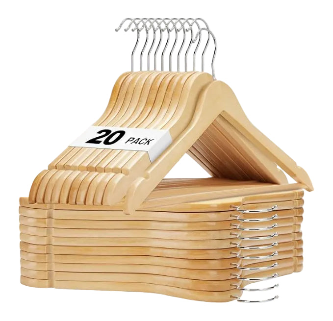 Danny Home Wood Hanger Set 20 Pieces 44.4cm Nature WH010-20.