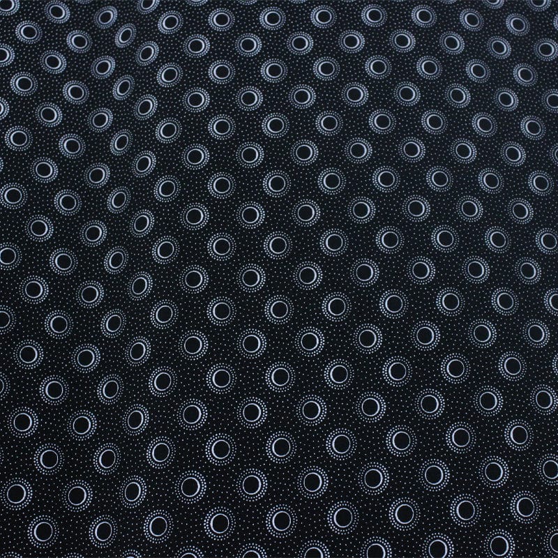 3 CATS Dress Fabrics 3 Cats Shweshwe Fabric C/w06 Black H0940 90cm (7190553362521)