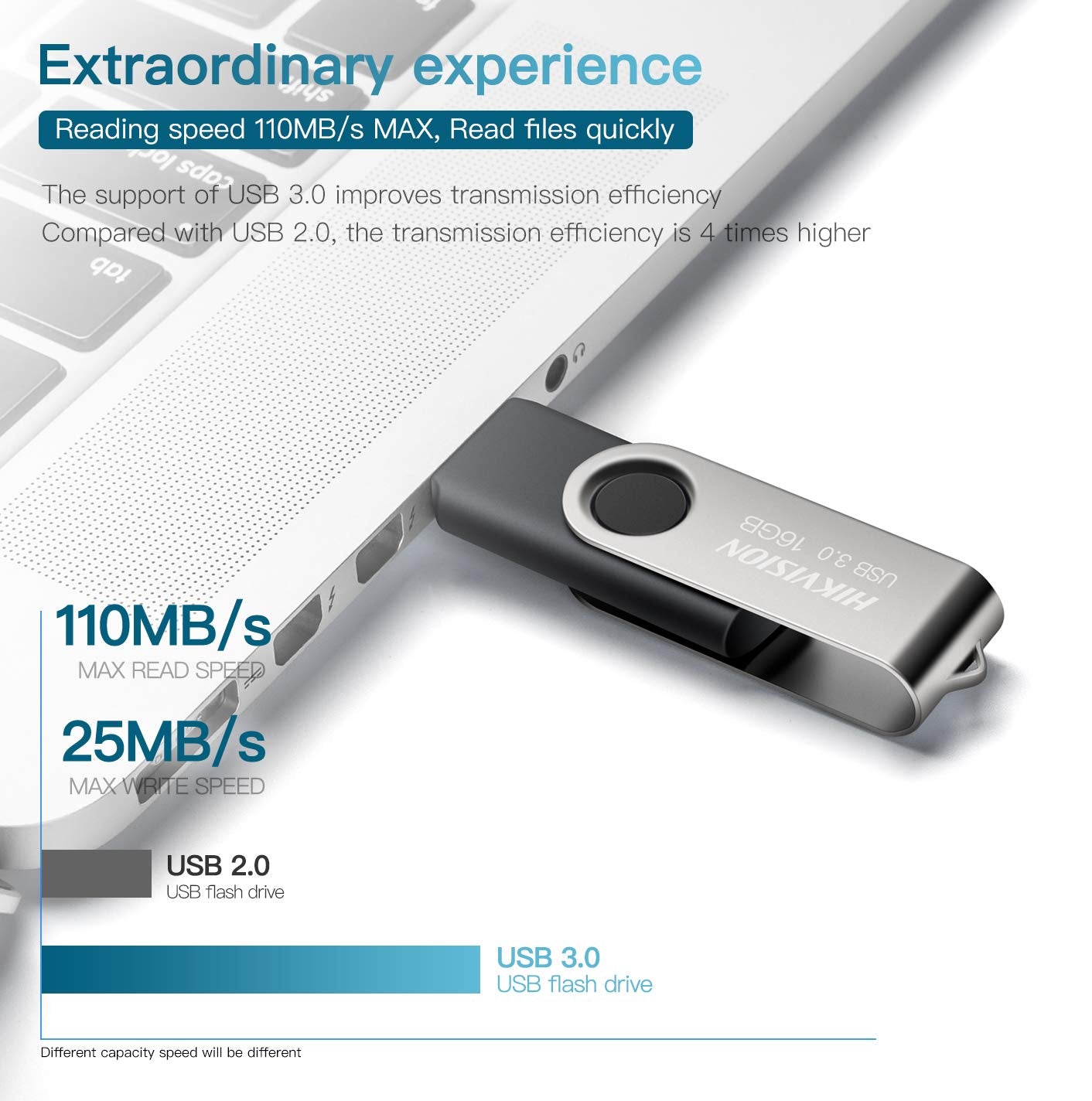 HIKVISION USB 2.0 16GB Flash Drive Ultra Memory Stick Jump Drive Solid State USB Drive Portable Metal Thumb Drive for Storage and Backup(Black)