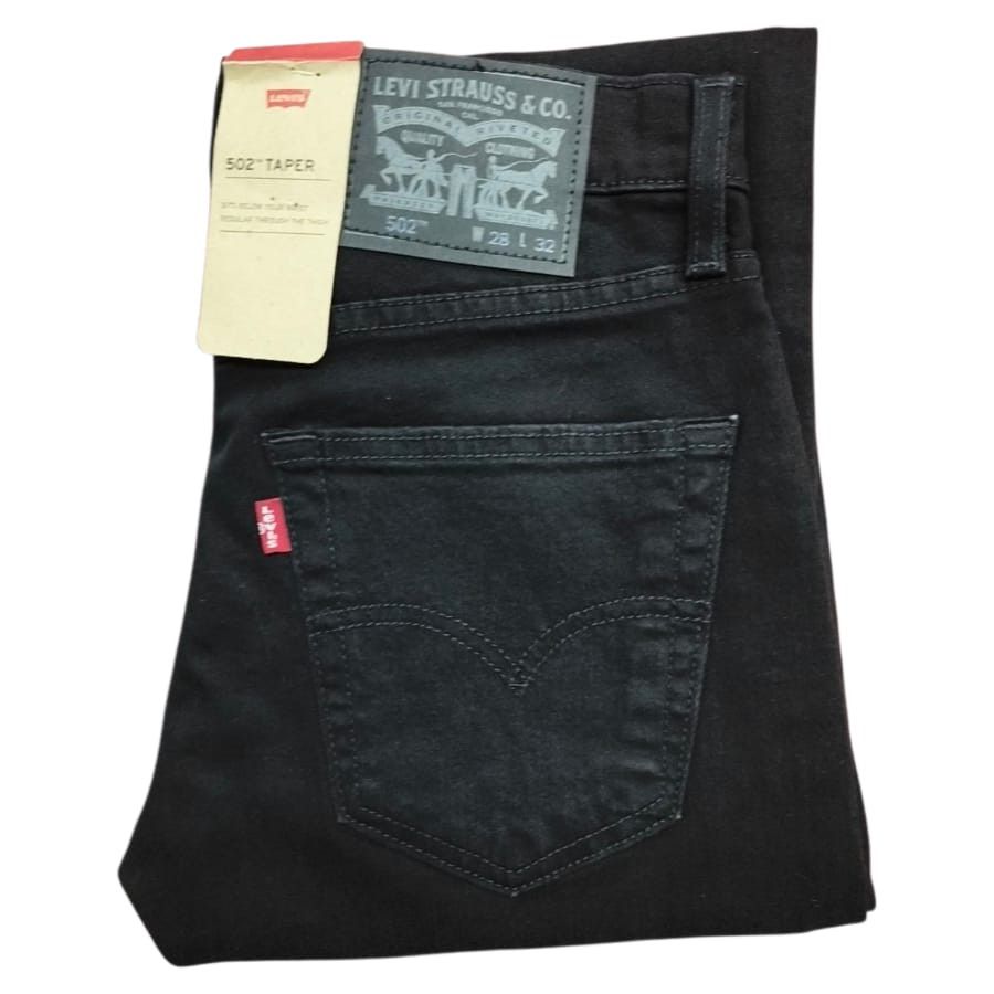 Levis Mens 502 Jeans In Black Taper Native Cali A5403-0009.