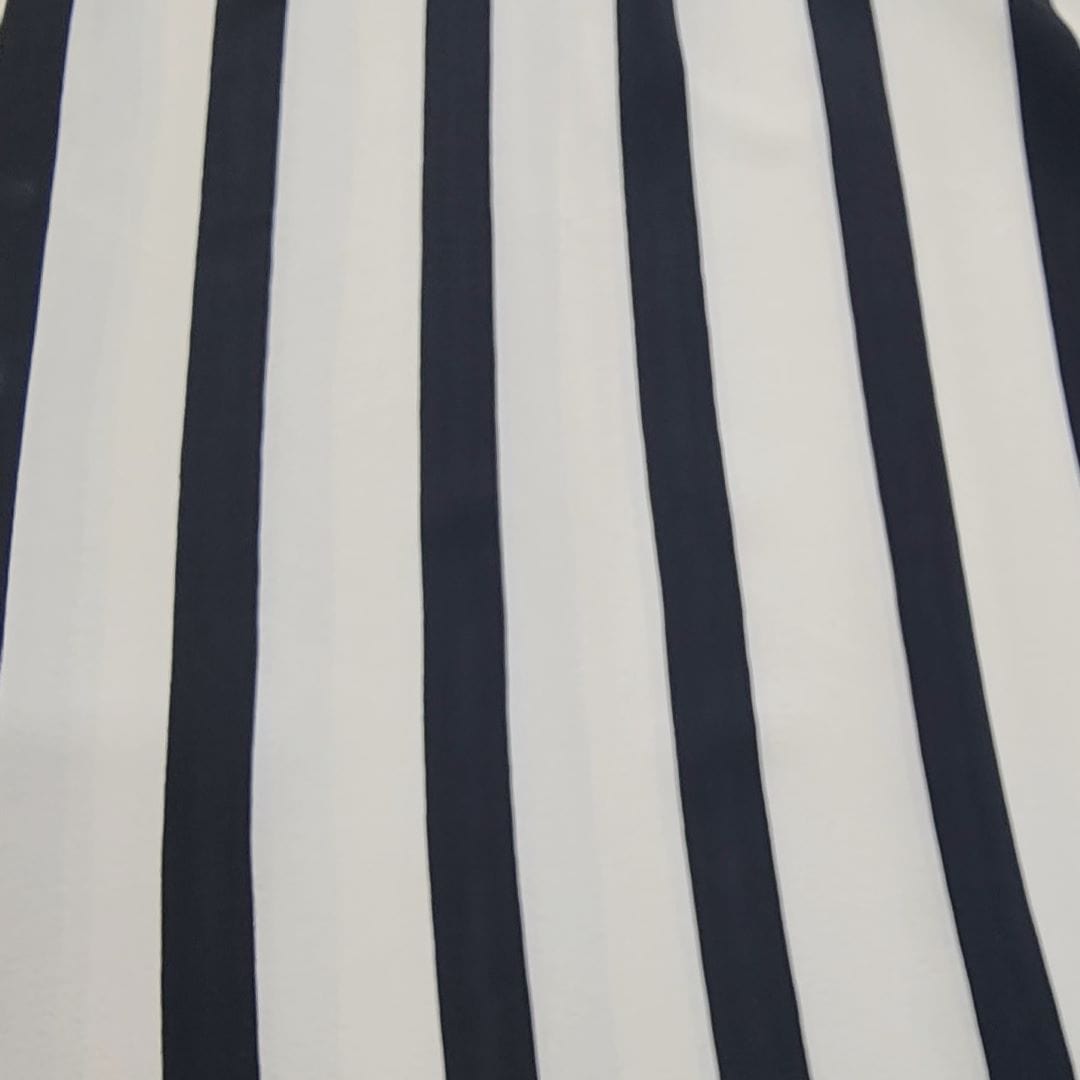 PRINTED CHIFFON Dress Fabrics Printed Stripe Chiffon Fabric Black/White 150cm (7427898966105)