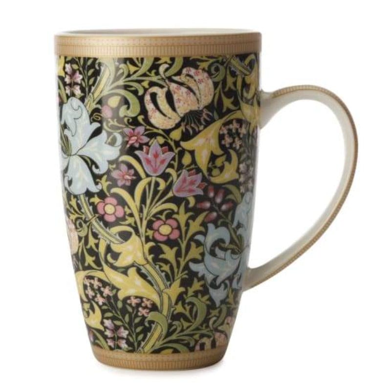 Maxwell & Williams MUG Maxwell & Williams William Morris Golden Lily Black Coupe Mug 420ML (6873037537369)