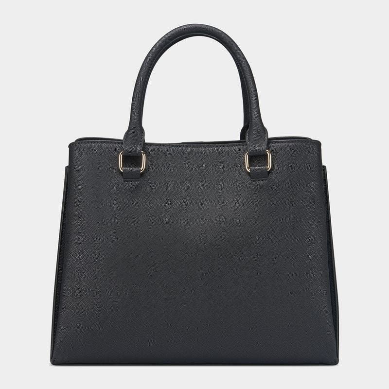 Guess Ladies Handbags Women's Guess Black Garrick Satchel Bag (7508828651609)