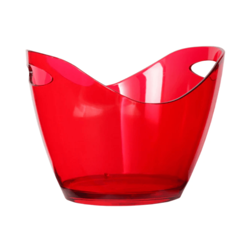 Regent ICE BUCKET Regent Bar Butler Wine Bucket Oval Clear Red Plastic 4 Litre (7099317092441)