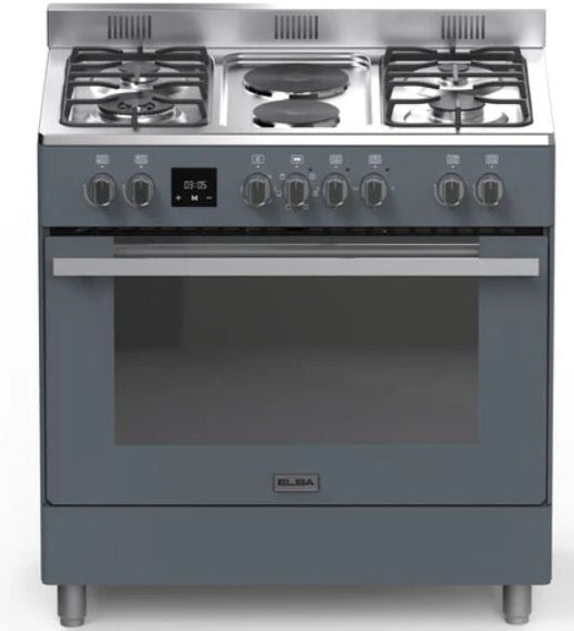 Elba 90cm Slate Grey 4 Gas 2 Electric Plate Gas Electric Freestanding Cooker – 04/9S4EX737SG