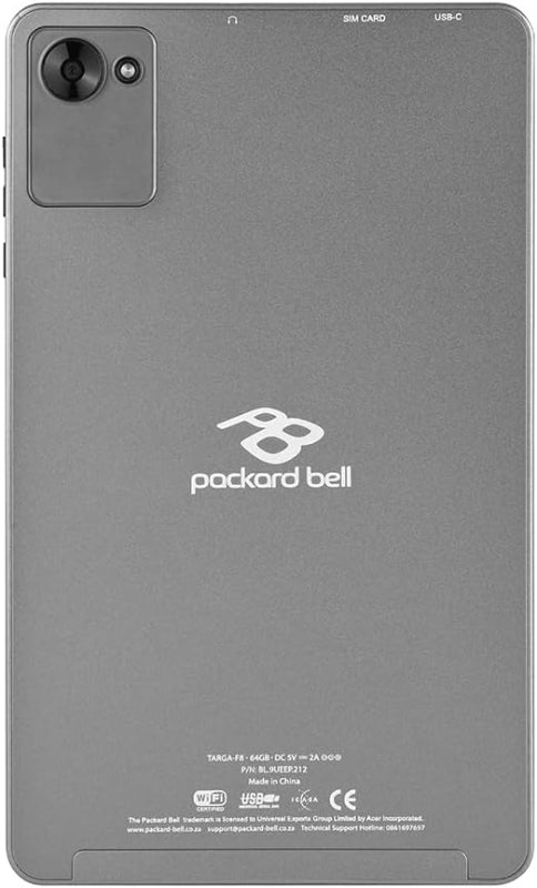 Packard Bell Targa F8. 8" LTE + Wifi, 4GB + 64GB Tablet