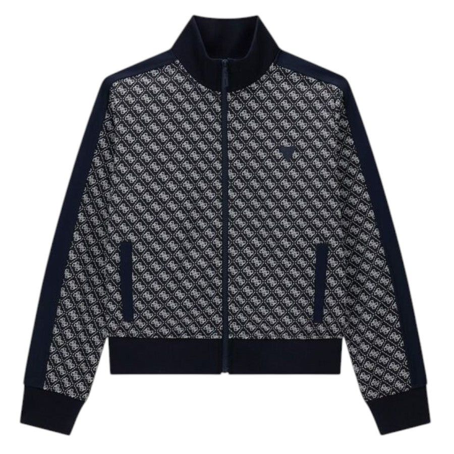Guess Ladies Sweatshirt Jacket Blue Full-zip Maya 4g GM18880.