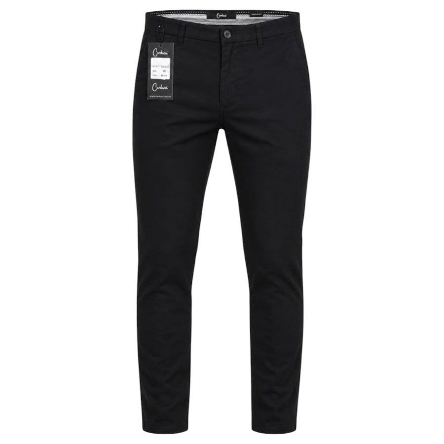 Carducci Mens Tailored Fit Chinos Arona Black.