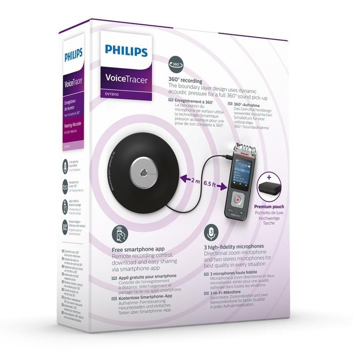 Philips Voice Recorder Philips DVT8110 Meeting Recorder with 360° Meeting Microphone (4776803663961)