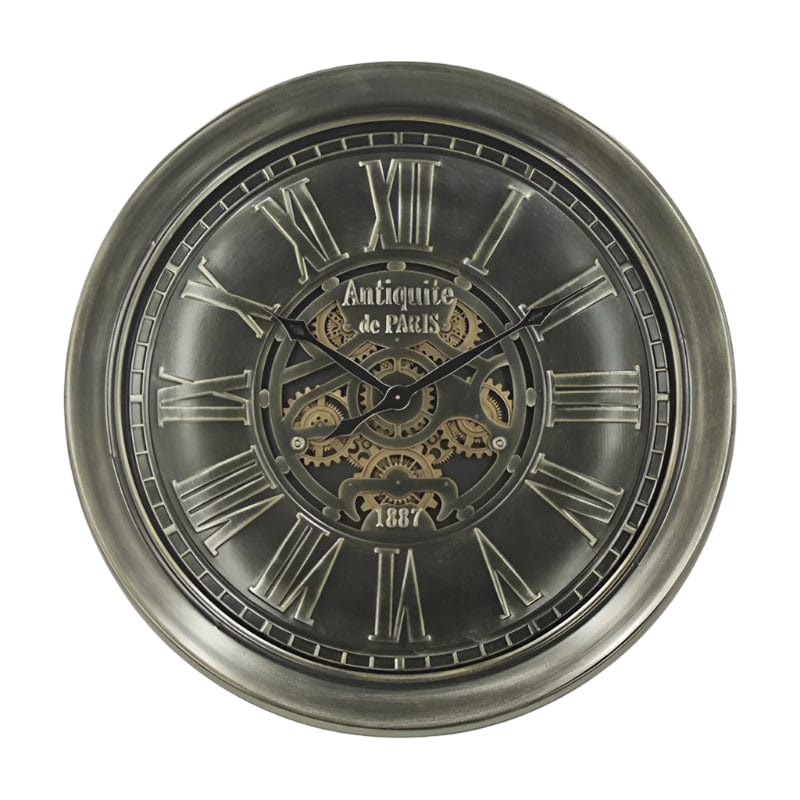 FOUR CORNERS HOME Wall Clocks Home CLO12 Big Round Antique Brass Clock 1010x1010x140mm (7896805834841)