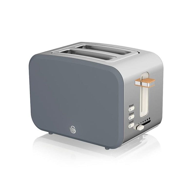 Swan TOASTER & KETTLE Swan Nordic Polished Stainless Steel Cordless Kettle & 2 Slice Toaster SNR2P (6713986515033)