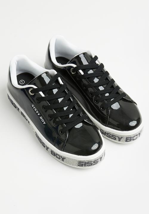 Sissy Boy Sneaker Ladies Patent Sneaker Black (7289980780633)