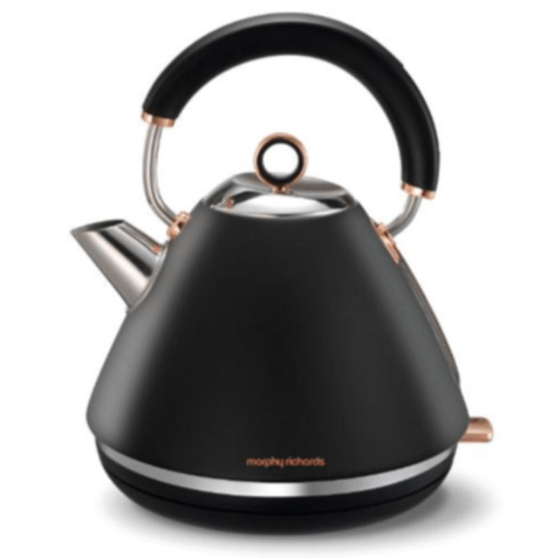 Morphy Richards KETTLE Morphy Richards Kettle 360 Degree Cordless Stainless Steel Black 1.5 Litre 2200W "Accents Rose Gold (6776283725913)