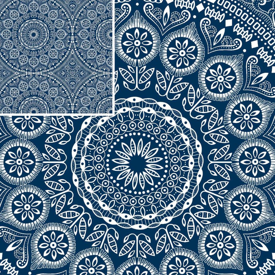 Original 3 Cats Fabric C/W04 Navy Blue 90cm