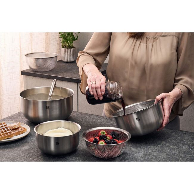 Zwilling Prep 3 Piece 18/10 Stainless Steel Bowl Set, Silver ZW-1030706.