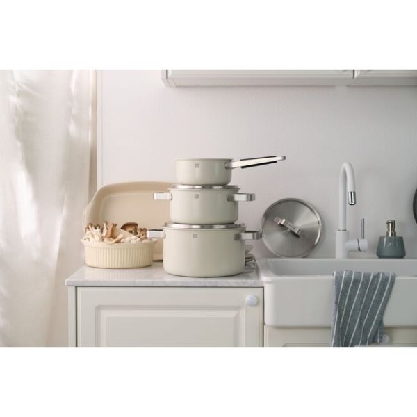 Zwilling Pure Stainless Steel Pot Set 5 Piece Ivory ZW-1028807