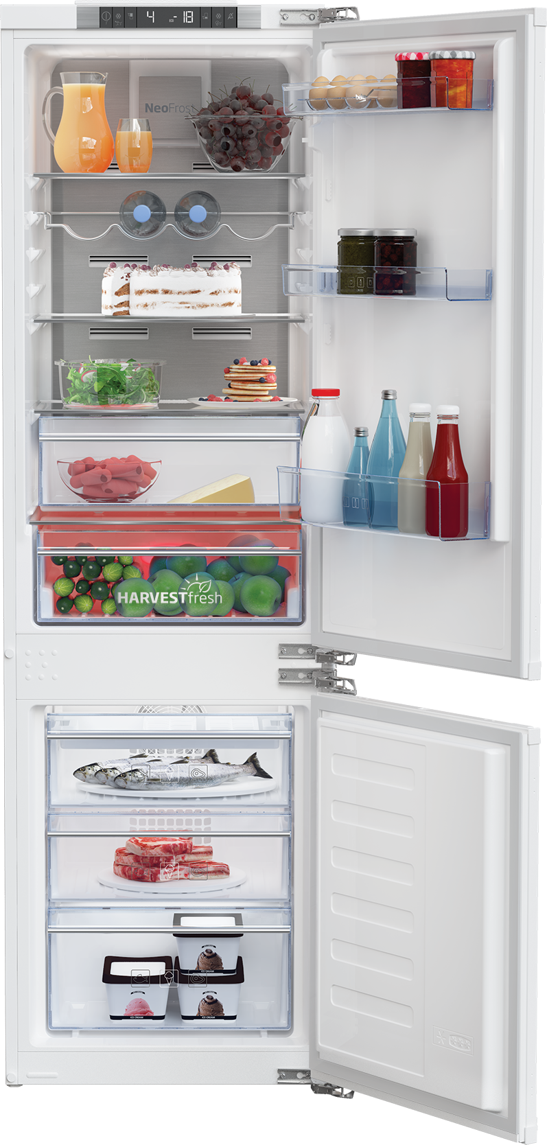 Beko 275L BCNA275E4FN Integrated Fridge Freezer.