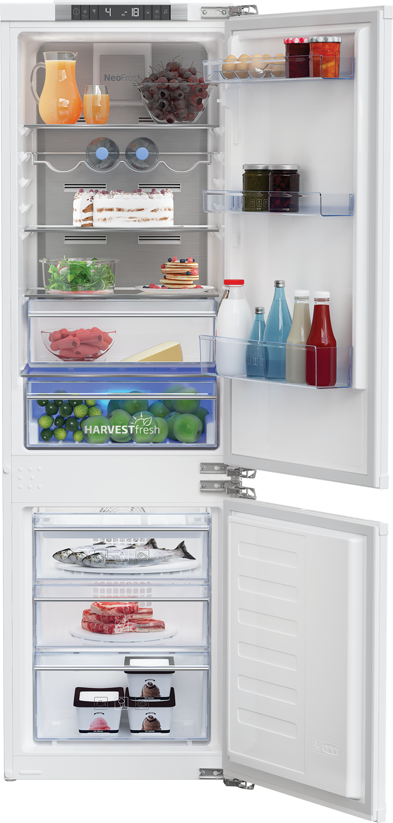 Beko 275L BCNA275E4FN Integrated Fridge Freezer.