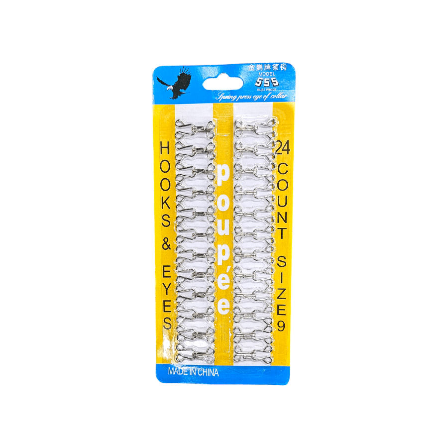 Hook and Eye Habby Silver Hook & Eye Size 9