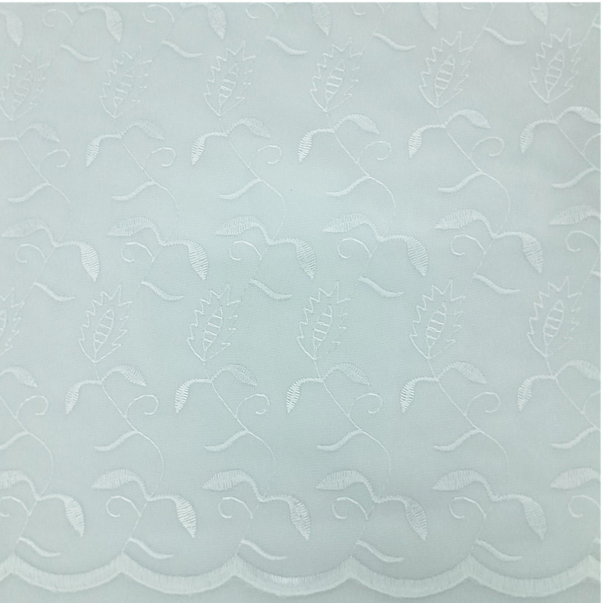 Fabric Embroided Voile Lace White 290 cm (8044839927897)