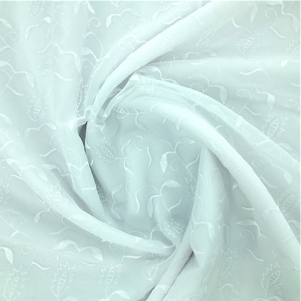 Fabric Embroided Voile Lace White 290 cm (8044839927897)