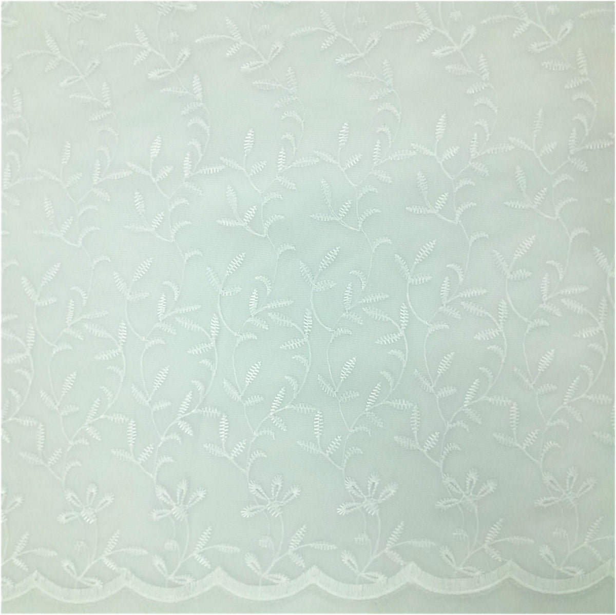 Fabric Embroided White Voile Lace 290 cm (8044857294937)