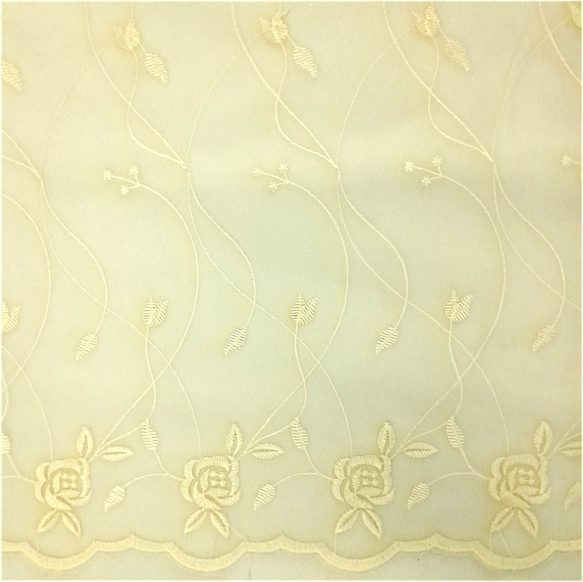 Fabric Embroided Voile Lace Rose 290 cm